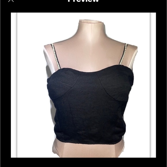 Carolina Benoit black top with beautiful pearl details. Size S - Picture 14 of 15